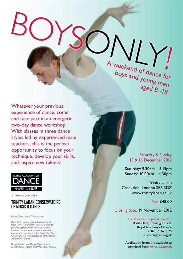 Boys Only! Workshop at Trinity Laban